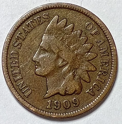 Indian Head Penny Lot of "1" VERY NICE 1909 GOOD OR BETTER°$ FREE SHIPPING $#V84