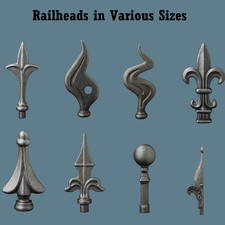 Affordable Wrought Iron Railheads Available in every size