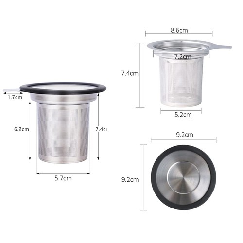 Tea Infuser Extra Fine Mesh Tea Strainer with Silicone Lid 304 Stainless Steel - Picture 6 of 6