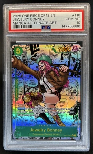 2025 One Piece Jewelry Bonney Manga Art SSP #OP12-118 PSA 10