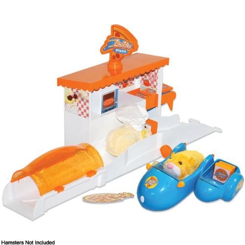 Zhu Zhu Pets Pizza Shop ~ Set Includes Hamcycle w/ Sidecar, 4 Pizza Boxes zhuzhu