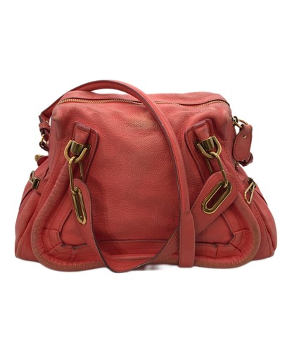 CHLOE Paraty 2WAY Tote Bag Shoulder Pink Leather Authentic From Japan