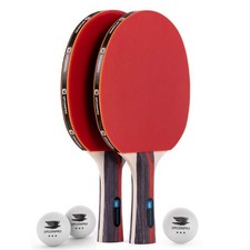 Professional Ping Pong Paddle Set - 2 Pack Premium Table Tennis Racket Set, 3 Pr