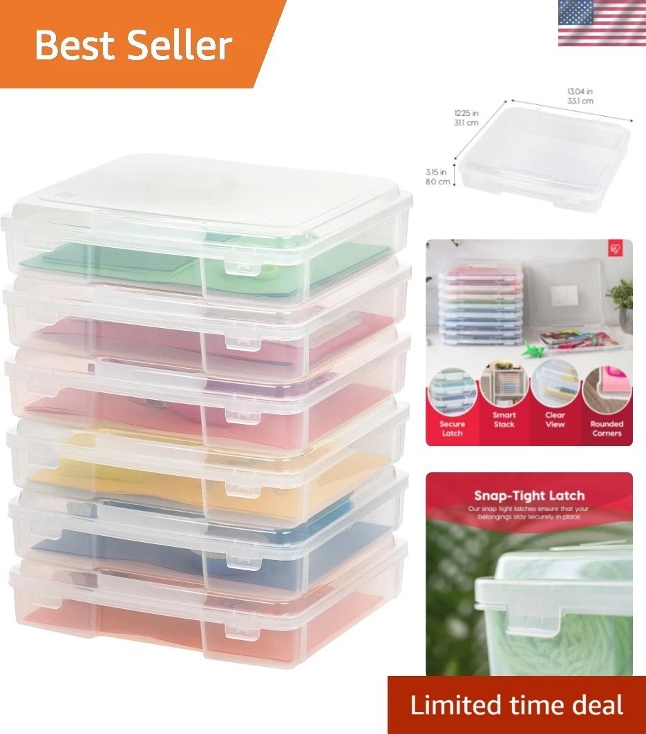 Storage Craft Organizer Box With Snap-tight Latch Lid, 6-pac