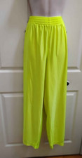 Nike Women's Medium Colorful Neon Yellow Athletic Pants Metal Snaps Both Sides