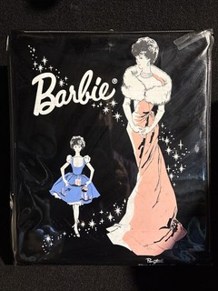 Barbie coda di cavallo nera Mattel 1962 vintage incantata sera custodia con roba