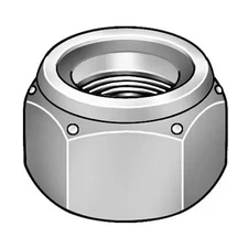 Nylon Insert Lock Nut, 1-1/8"-7, Steel, Grade 2, Zinc Plated, 59/64 In Ht,