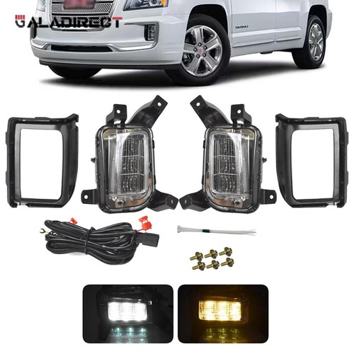 For 2016-2017 GMC Terrain LED Fog Lights with DRL & Amber Turn Signal Bezels - Picture 1 of 15