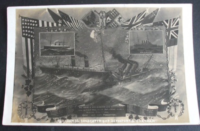 1908 P/C VERSENKUNG DER HMS GLADIATOR KOLLISION AUF SEE S.S. ST PAUL ISLE OF WIGHT