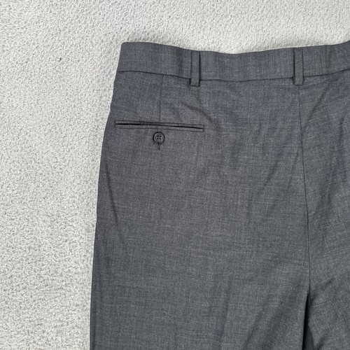 Austin Reed 100% Wool Dress Pants Men 42x32 Dark Grey Pleated - Picture 21 of 21
