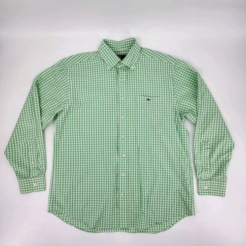 Vineyard Vines Hemd Herren Gr. Large Grün Gingham Baumwolle Langarm Button Down