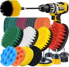 30 PCS Drill Brush Set Power Scrubber Attachments Car Carpet Tile Grout Cleaning