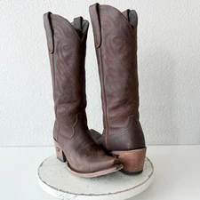 Lane SMOKESHOW Womens Cowboy Boots 9.5 Cognac Brown Western Cowgirl Mid Calf
