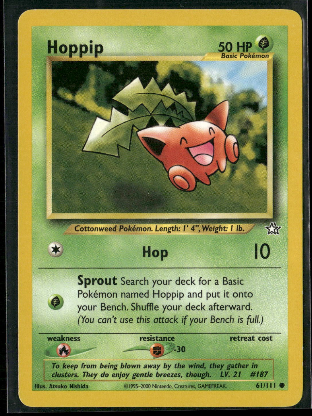 Hoppip 61/111 Common Neo Genesis Pokemon Lightly Played