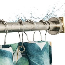 Heavy Duty Shower Rod, Adjustable Shower Curtain Rod, BRUSHED NICKEL