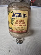 Nesbitts Lemon Flavor Beverage  Antique 1 Gallon Soda Fountain Glass Jar