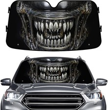 Windshield Sun Shade for Car SUV Truck 55x30 Inches , Size S Horror Alien