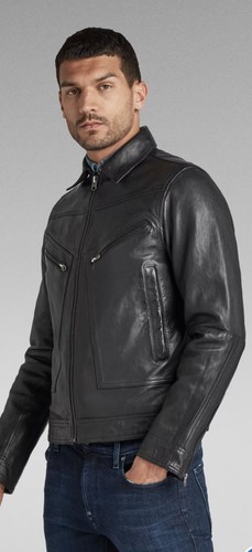 G -STAR SOFT LEATHER FLIGHT JACKET BLACK SIZE XXL - Picture 2 of 7