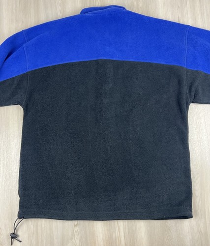 Vintage 90s Reebok Fleece 1/4 Zip Pullover Sweatshirt Blue Black Mens Medium - Picture 4 of 9