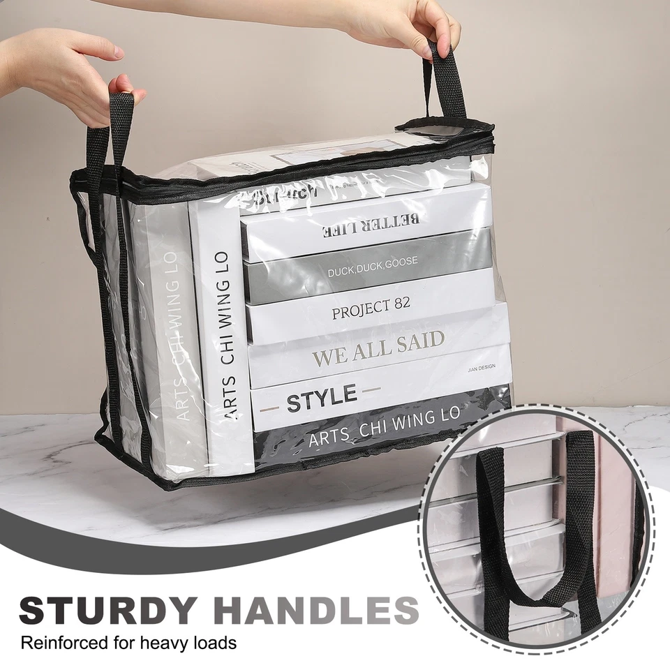 Bolsas de almacenamiento transparentes de 15x9,5x12,6 pulgadas, bolsas de almacenamiento de plástico con cremallera, L, gris Foto 4 de 4