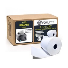 Vonlyst Receipt Paper Roll 3 1/8 x 230 for Square Register and Square POS Sys...