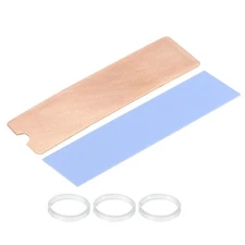 Copper Heatsink 75x22x0.5mm with Thermal Pad and Rubber Ring for M.2 SSD 1 Set