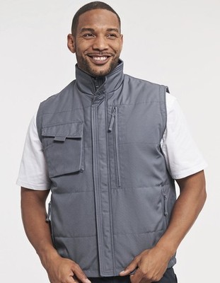 Herren Weste Bodywarmer wattiert Baumwollmischung Arbeitskleidung Regular XS-4XL