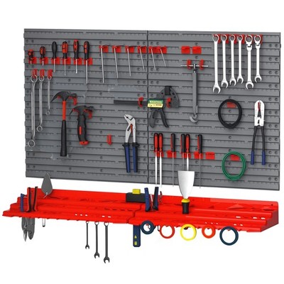 Panel Rack Hanging Tool 54 Piece Hanging Panel Tool Organization Rack for Garage Wall, 50 Hooks ...