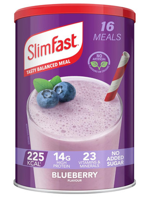 SlimFast Blueberry Mahlzeitenersatz Pulver High Protein Shake - 584g 16 Mahlzeiten