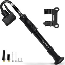 NUWAB Mini Bike Pump, 10 Inch Portable Hand Bicycle Pump, 100PSI, Support Shrade
