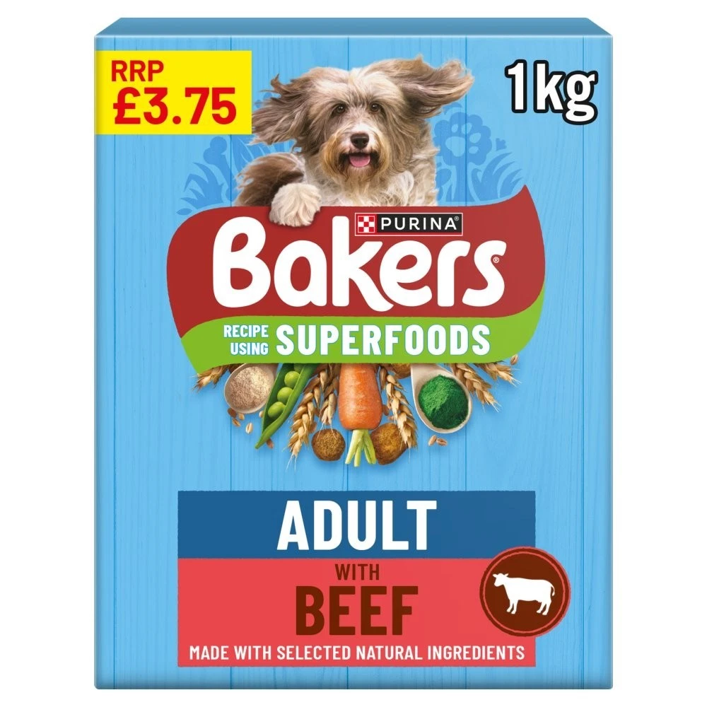 BAKERS Superfoods Beef with Vegetables Dry Dog Food 1kg PMP 1Kg × 5 × 1