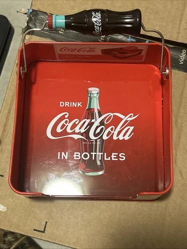 Vintage Coca Cola Tin Flat Napkin Holder Dispenser for Coke Collectors