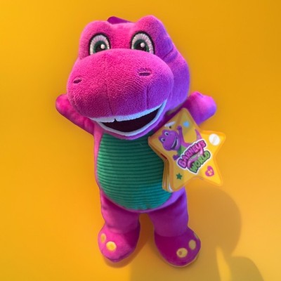 Fisher-Price Barney s World Plush 8'' Barney Purple Dinosaur Stuffed Animal