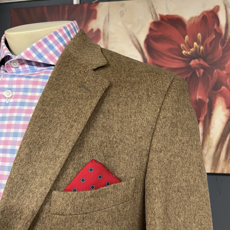 Blazer Chaqueta Abrigo Deportivo De Colección Stafford Para Hombre 40R Cabello Camel Marrón Foto 4 de 4