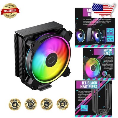 Hyper 212 Halo Black CPU Cooler ARGB 4 Copper Heatpipes AM5 LGA1700