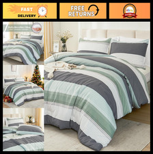 King Size Comforter Set - 3 Piece Lightweight Quilt Bedding, Sage Green Colorblo