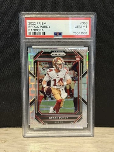 BROCK PURDY 2022 PANINI PRIZM ROOKIE PREMIUM PANDORA 49ERS RC /400 PSA 10 #353