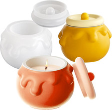 Cute Jar Resin Mold with Lid - Honey Jar Storage Box Silicone Candle Holder ...