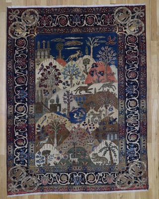 Hand-Made Garden Design 4'6 x 5'10 Hand Knotted Wool Rug Perso