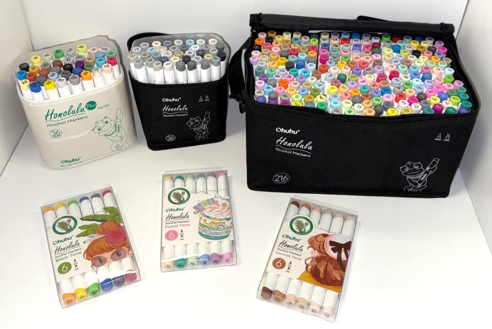Ohuhu Alkohol Marker Honolulu / Acrylmarker verschiedene Set´s wählbar NEU & OVP - Bild 1 von 1