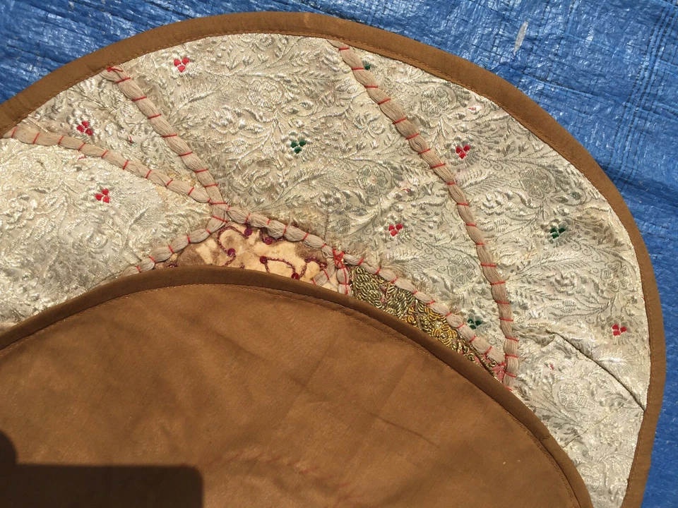 PATCHWORK TISSUS  Cousus 88x53cm alter Stoff old fabric vecchio tessuto - Photo 3/4