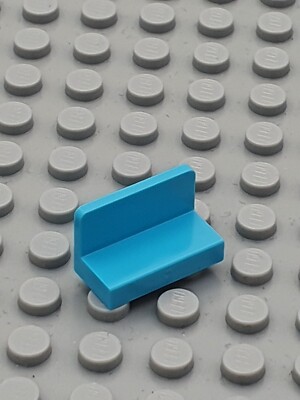 LEGO  10x Wand Panel Rund Stein Brick 1x2 - 4865b/15714 - Medium Azure Blau
