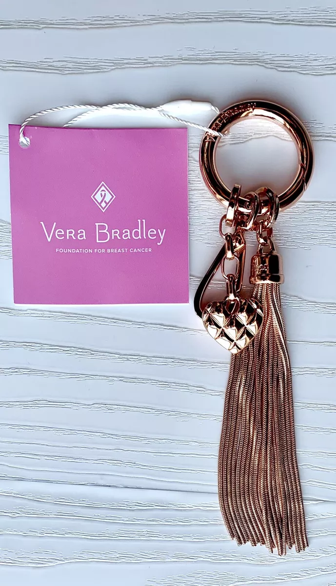 NWT Vera Bradley Love Hope Bag Charm Rose Gold Heart Rose Gold