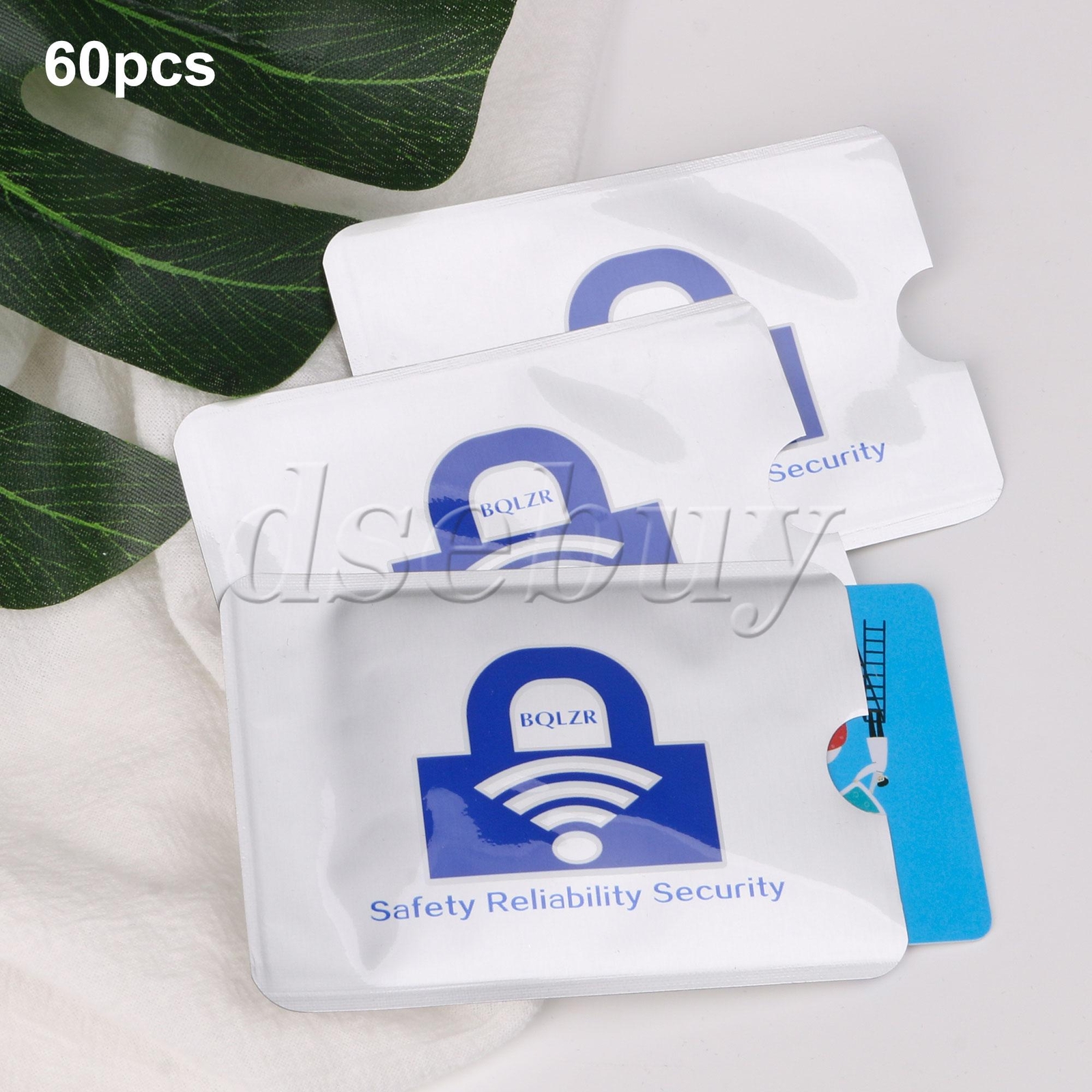 60 Pieces RFID Blocking Sleeves Card Holders Secure 3.58x2.48Inch for Wallet