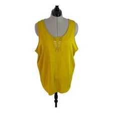 Tu Women’s yellow sleeveless tank top blouse Size 24