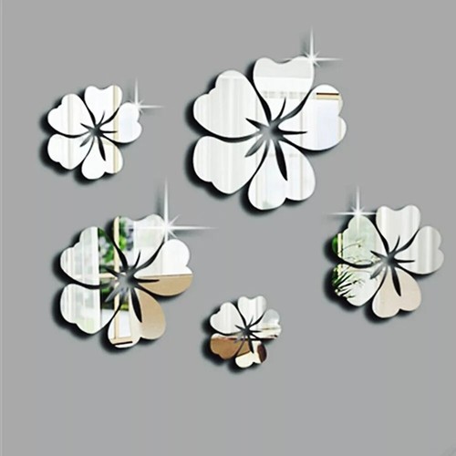 3D Mirror Wall Sticker Flower Decal Removable Art Mural Home Room Decor 5pcs - Picture 11 of 12