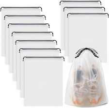 Clear Shoe Bags for Travel 10 PCS, 15.7" X 11.8" Drawstring Travel Shoe Bags for