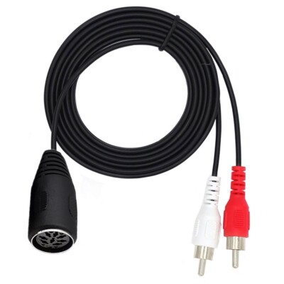 1pc MIDI DIN 8 PIN Female to Dual 2 RCA Phono Male Audio Adapter Converter Cable