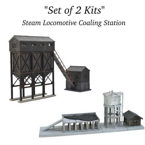 N Scale Tomytec Steam Engine Coaling Station Set of 2 Kits Platform Water Tower - 第 1/11 張圖片