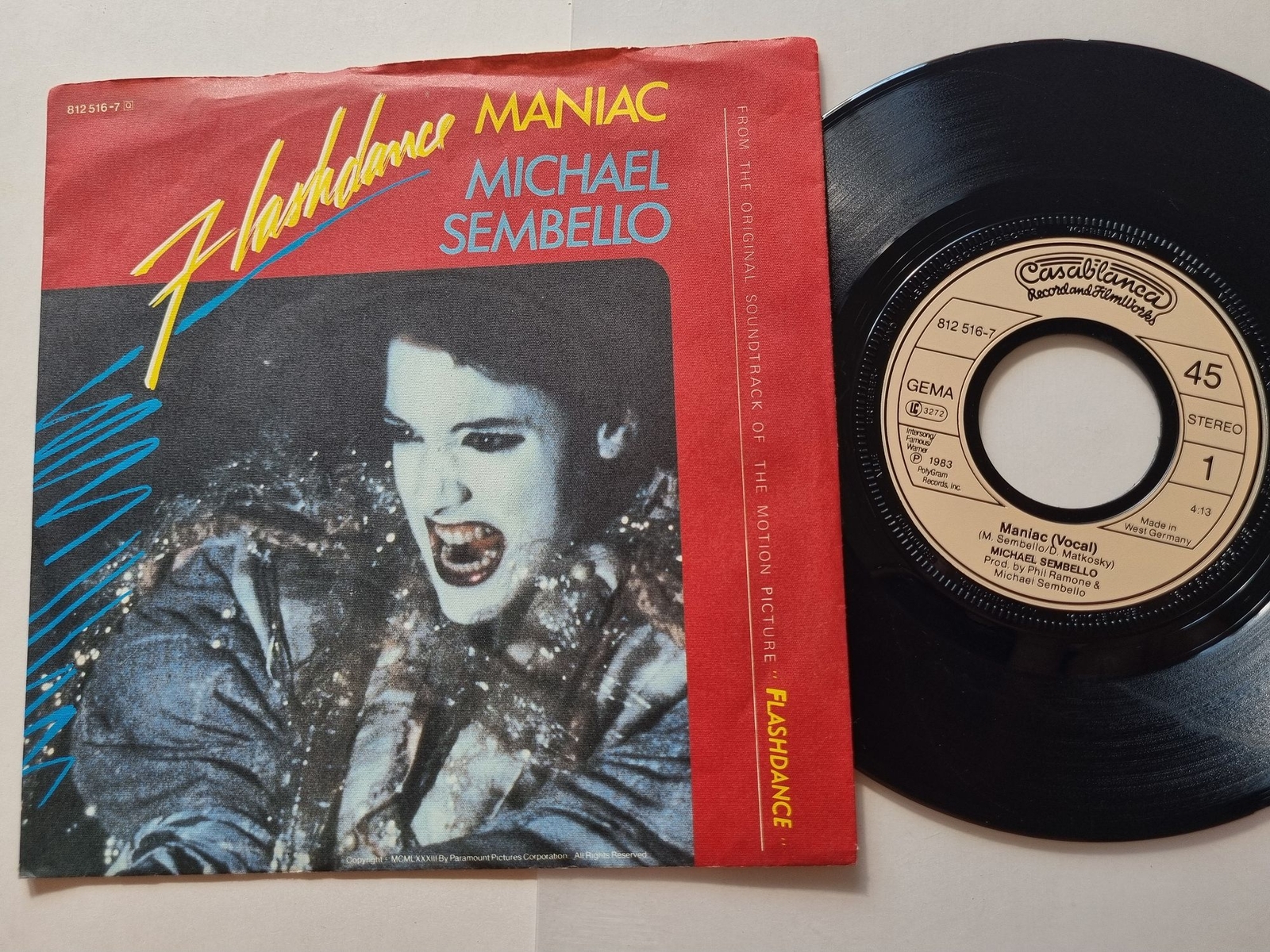 Michael Sembello - Maniac 7'' Vinyl Germany/ OST Flashdance
